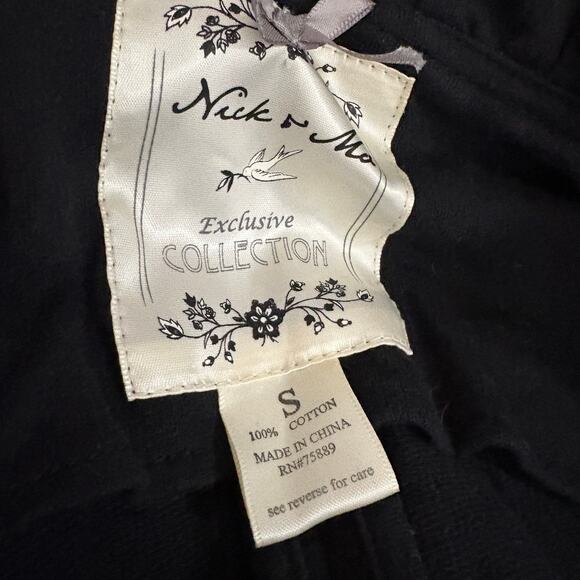 Nick & Mo Open Front Cardigan Sweater Jersey Knit Black Casual - S - Picture 4 of 4